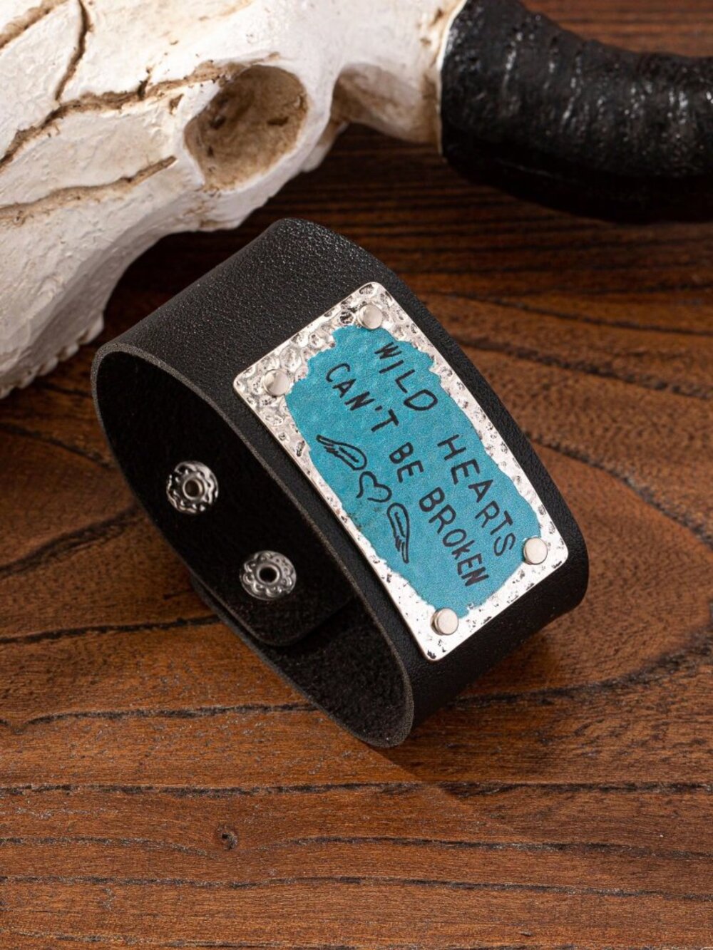 Western Cowgirl Style PU Leather Cuff Bangle Bracelet For Women